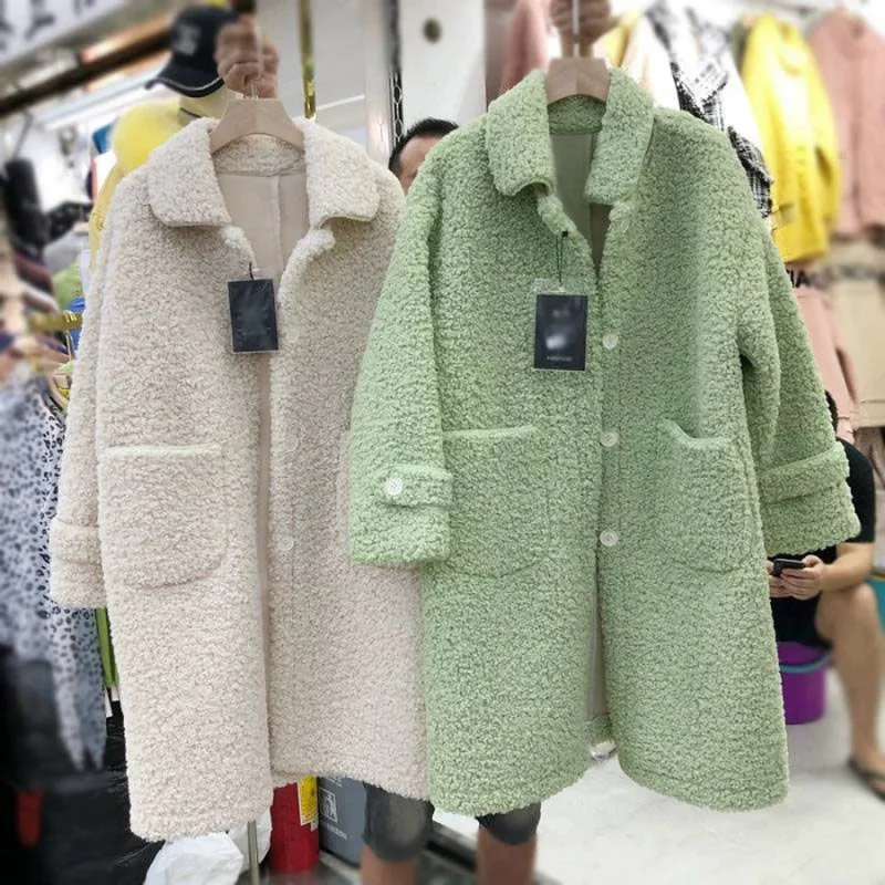 Women Coat Fur Coat Winter Imitation Lamb Down Jacket 2024 Women's Winter Fur Coat Woman Made Fur Coat Oversized Fluffy Coat