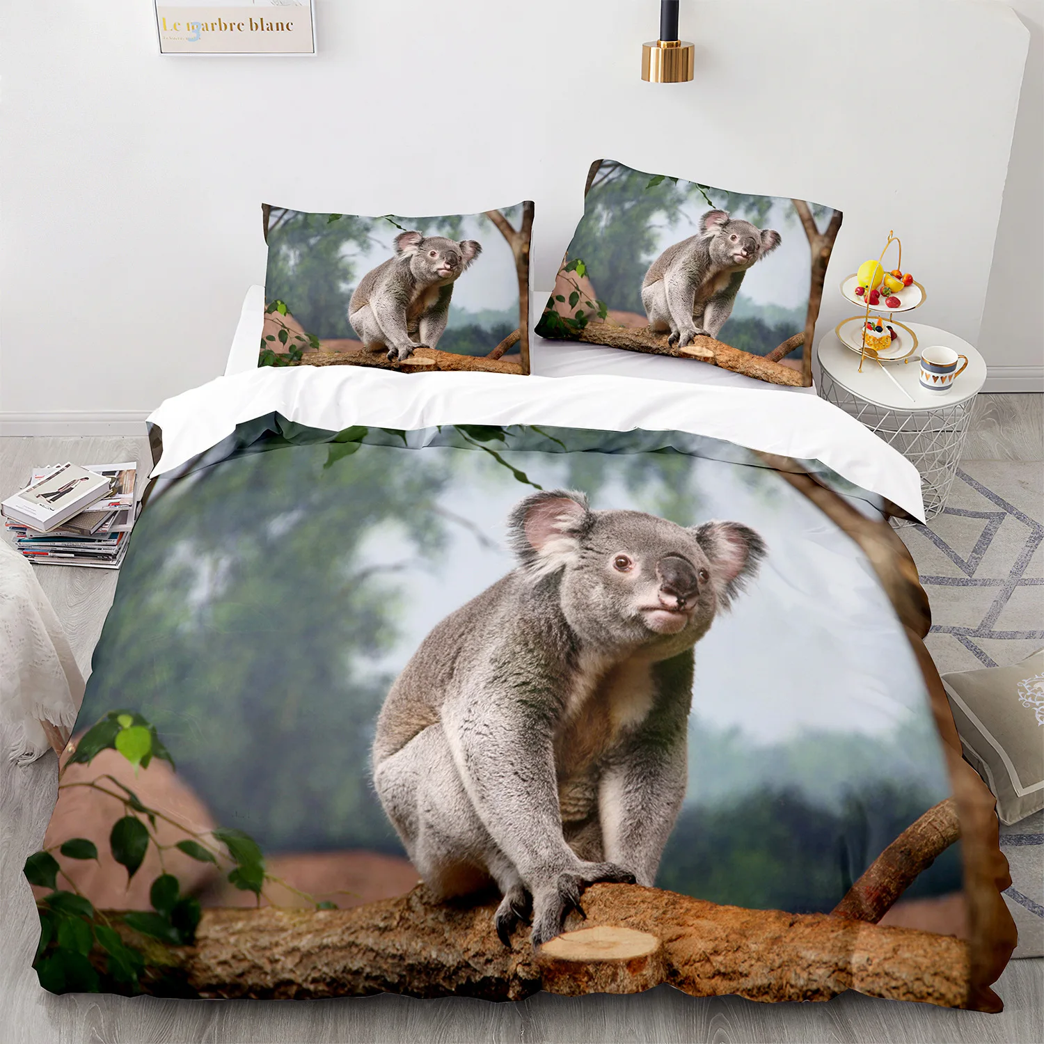 Housse de couette Ours de koala câlins sur une branche 