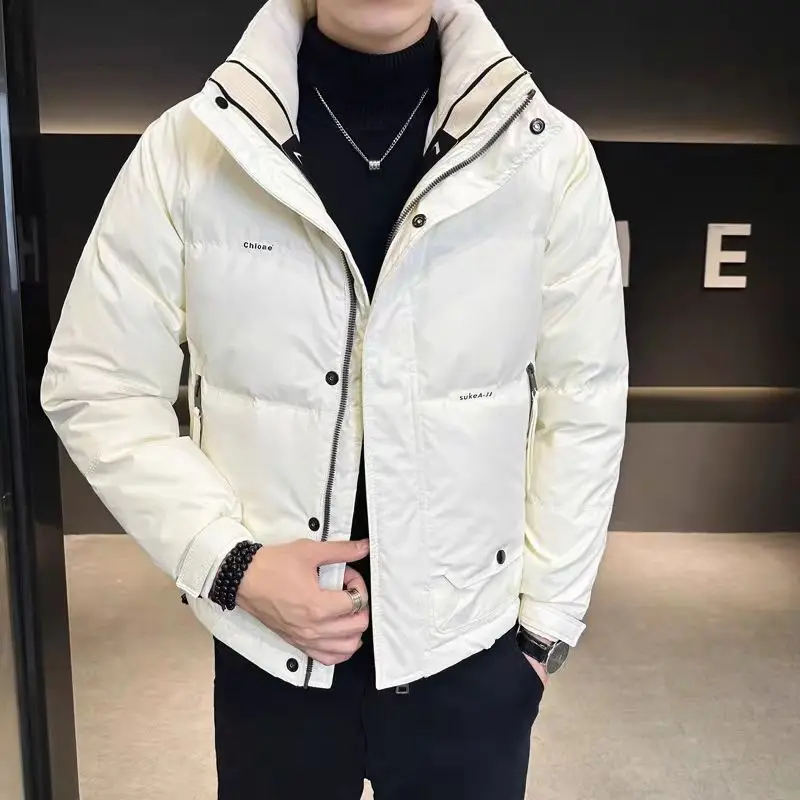 Winter Down Jacket Men Luxury High Quality White Duck Down Coat Warm Coldproof Windproof Windbreaker Zipper Jacket Business Coat