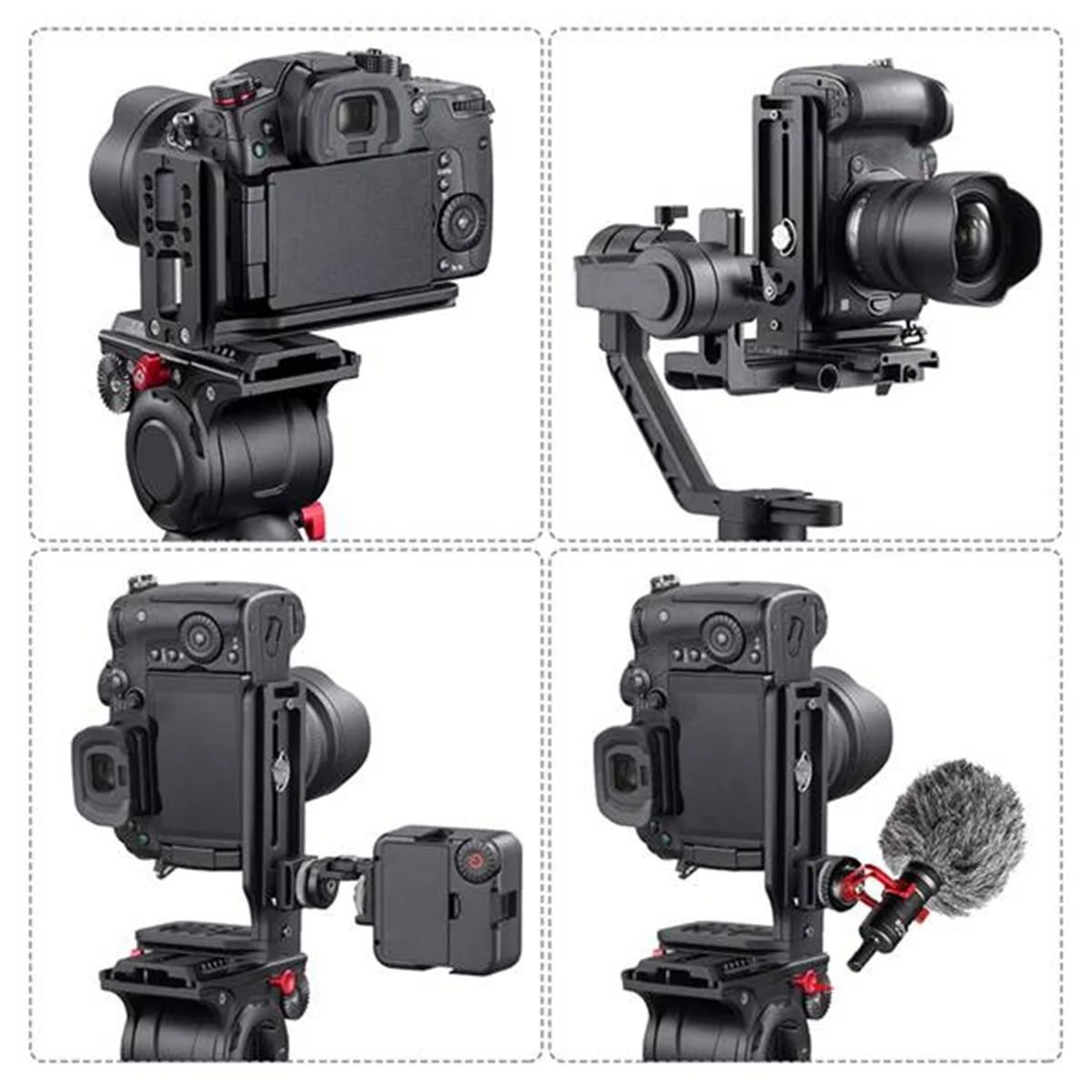 DSLR 카메라 L 브래킷, 수직 수평 스위칭 삼각대, 퀵릴리즈 플레이트, 캐논 니콘 스태빌라이저 삼각대