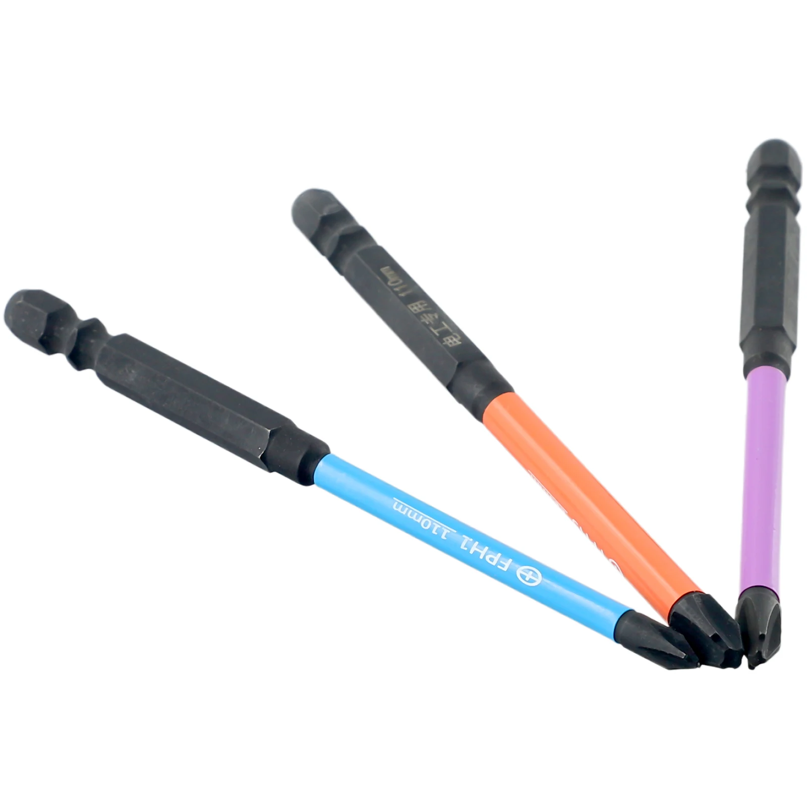 

3PCS 110mm Magnetic Special Slotted Cross Screwdriver Alloy Steel Bit Nutdrivers PH1 PH2 PH3 For Socket Switch Power Tool