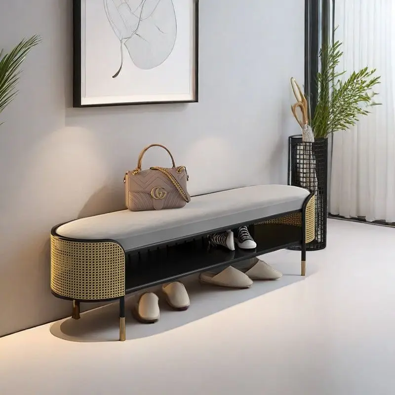 Modern Luxury Shoe Bench Entryway Stool Designer Long Bench Italian Bedroom End of Bed Bench Sofa Ottoman Fashion Home Furniture