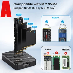 Enhanced SSD Enclosure for M.2 NVME and SATA Solid State Drives (Single Protocol)