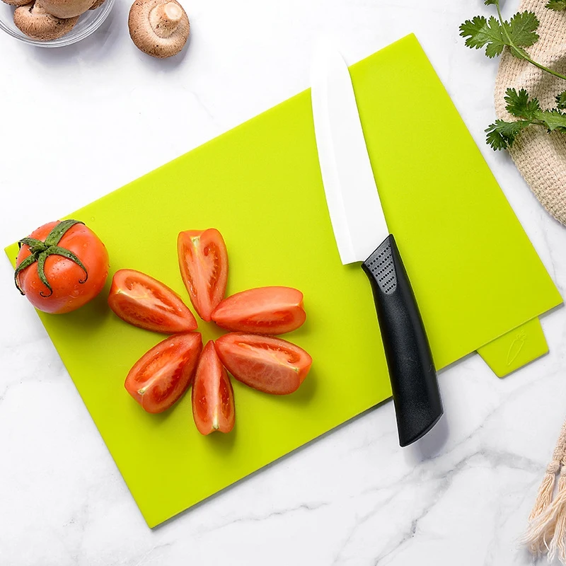 1Set Flexible Plastic Cutting Board Mats Non-Slip Cutting Mat Thin Kitchen Mat Set With Food Icons