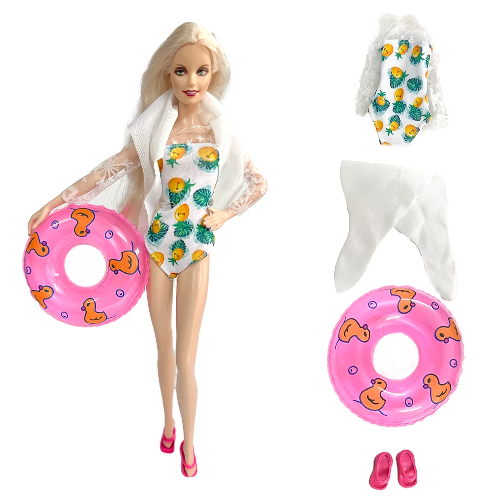 Barbie Doll Clothes Swimwear Swimsuit Slippers Buoy