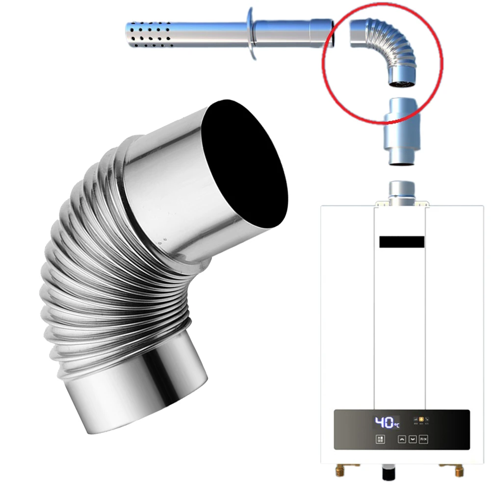 Chimney Liner Bend Stainless Steel 90 Degree Elbow 50mm For Outdoor Camping Wood Stoves Chimney