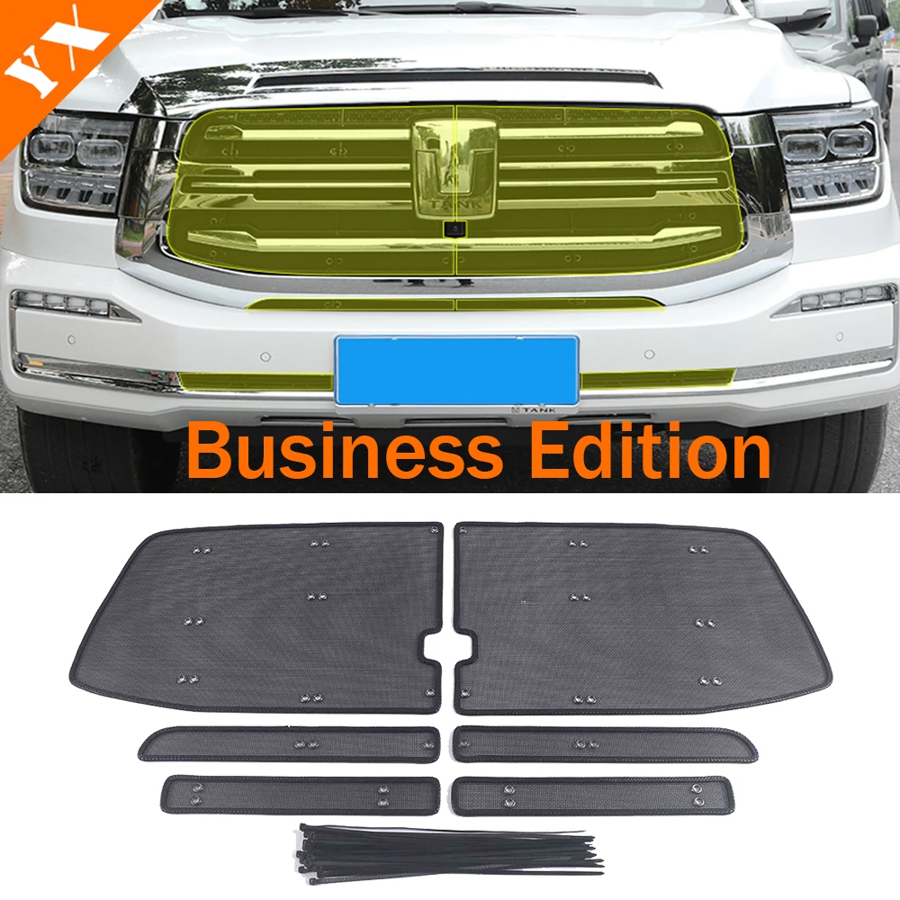 

Dust-Proof Net Decor Cover And Stainless Garnish Trim Car Front Grille Anti-insect Net For GWM Tank 500 Great Wall 500 2022-2023