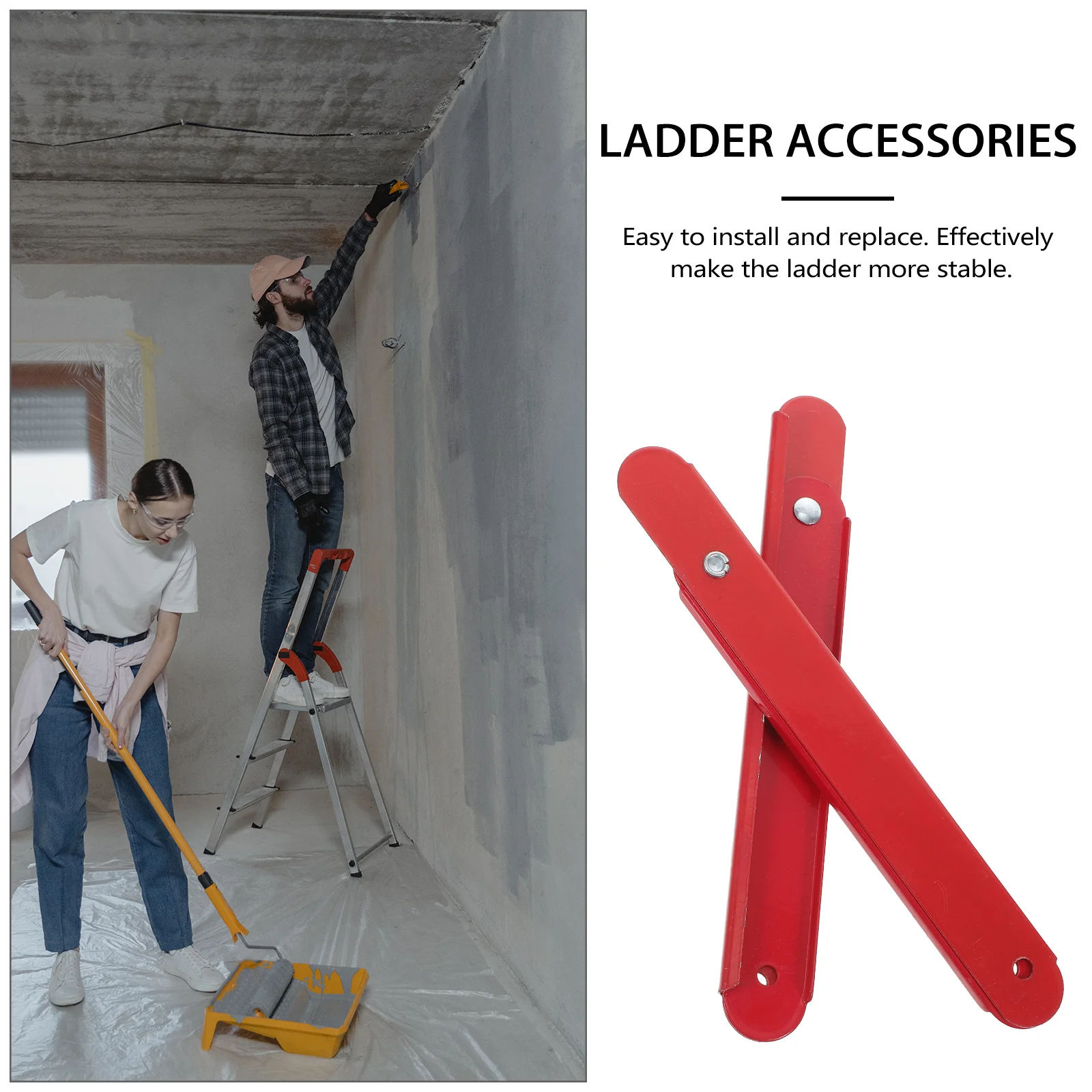 2pcs Folding Ladder Hinge Attic Ladder Hasp Hinge Folding Tension Rod Part