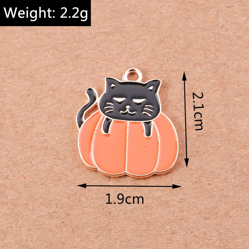 10 stücke niedlichen Emaille Schloss Charms Halloween Anhänger für Schmuck Herstellung Halskette Ohrringe DIY Halloween Geschenke Zubehör – Detail 27