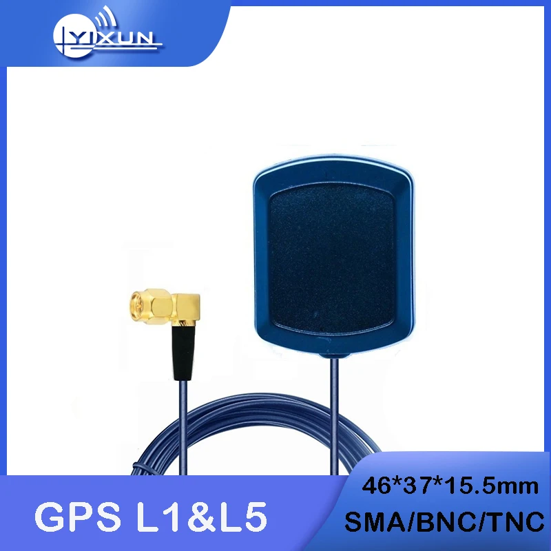 

GPS L1 L5 dual band high-precision external GNSS navigation positioning antenna high gain 28DBI SMA TNC BNC interface RG174 3m