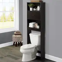 Over-The-Toilet Bathroom Space Saver Storage Cabinet, 3 Shelves, Espresso 1