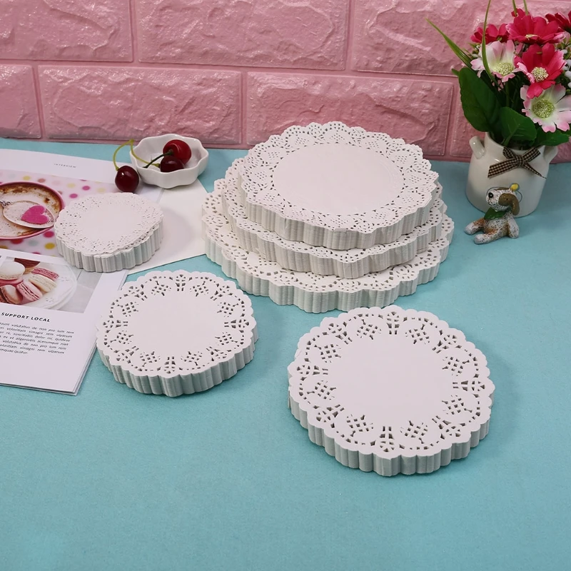 367A 200 Pieces Multi-Purpose Round Lace Paper Doilies for Food Cake Crafts  Baking - AliExpress