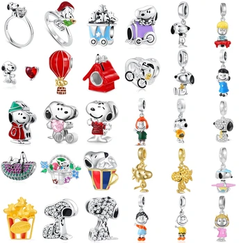 Snoopy Silver Charm Bead 1