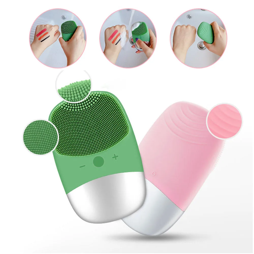 Perie electrică de curățare facială sonică din silicon, curățare profundă a feței, versiunea 6Lv, curățarea pielii pentru masaj_voghion.com