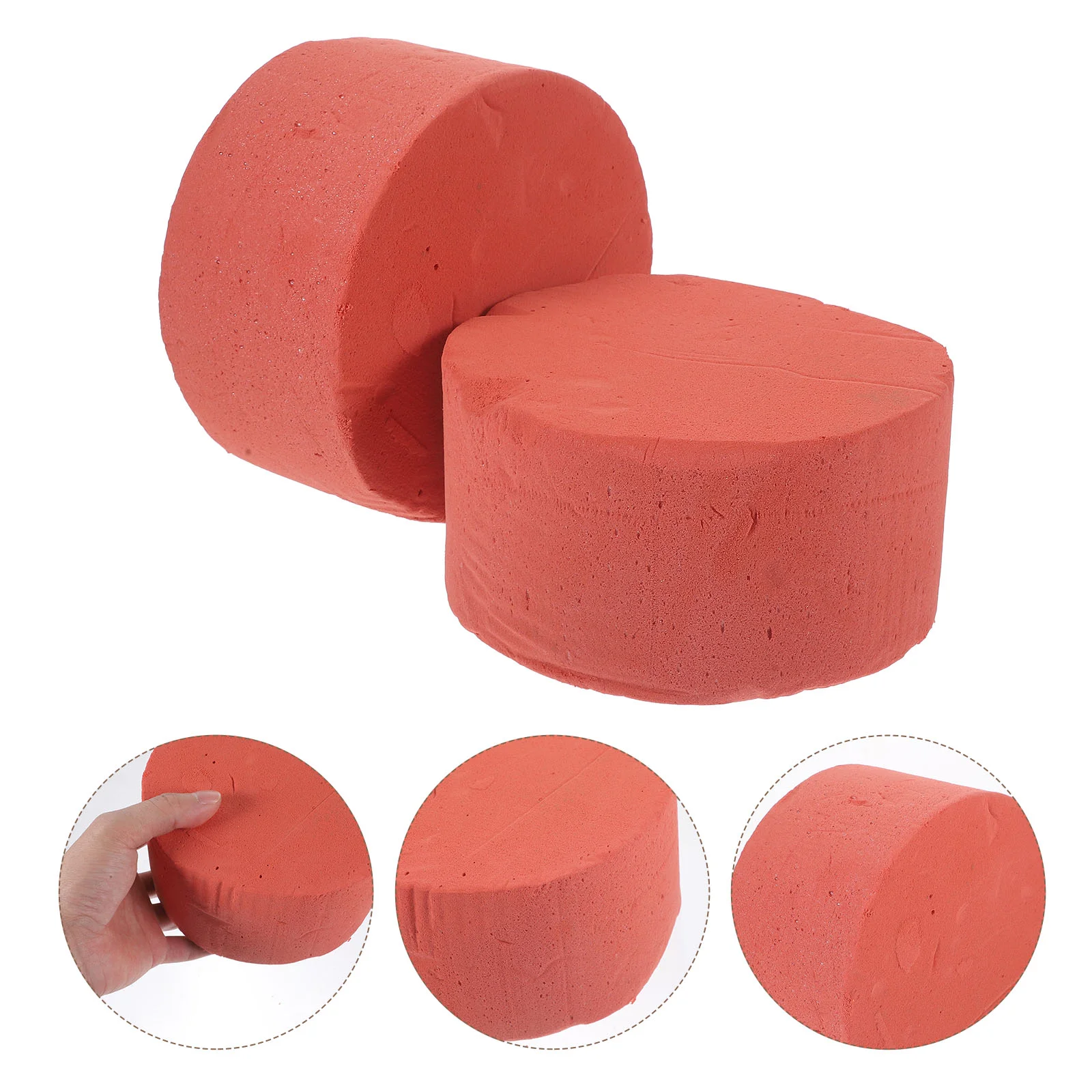 

2 Pcs Flower Packaging Round Mud for Bouquet Arrangement Base Water Absorb Floral Bricks
