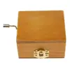6cm Handcrafted Wooden Music Box Vintage Mechanical Musical Box Crafts Gift, Prints Castle Scenery, Castle in the Sky Tone 4