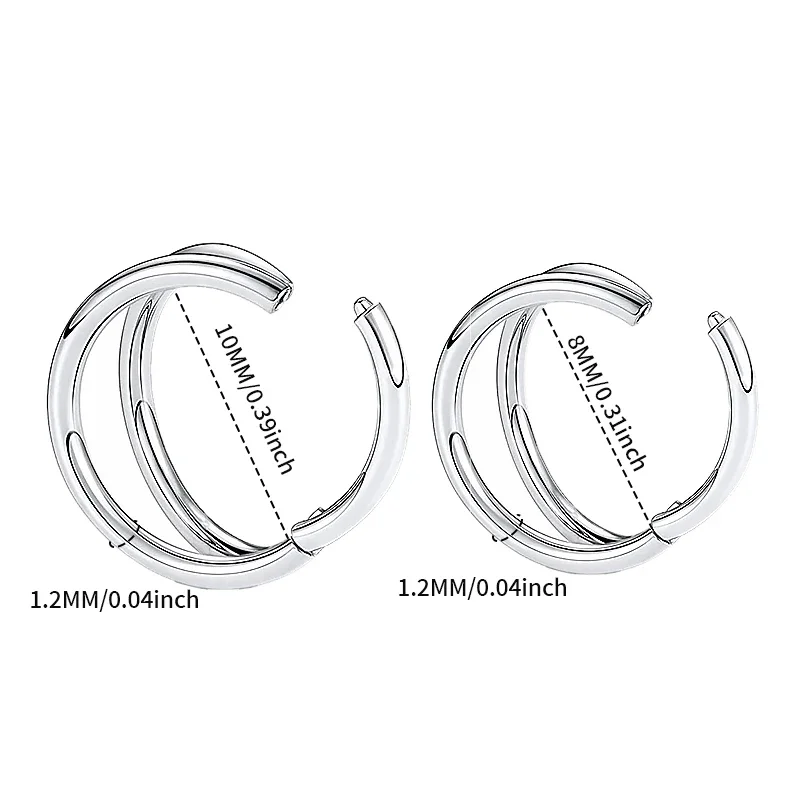 1PC Surgical Steel Nose Rings Septum Hoop Three Layers Nostril Piercing Jewelry 16G Tragus Cartilage Helix Earring For Women Men nose rings piercing jewelry body piercing earrings ear piercing jewelry metal jewelry body piercing jewelry body jewelry