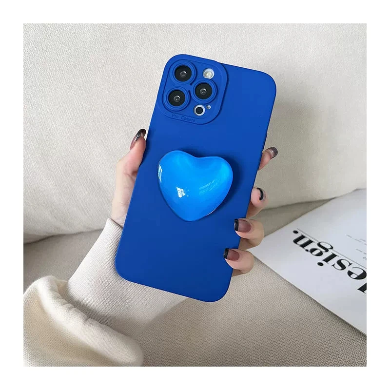 Coque en silicone souple bleu Klein, porte-coeur d'amour, pour Oppo Reno 5 6 Lite 7 8 4G 5G A9 A5 2020 A74 A54 A16 A36 A57 sur support_voghion.com