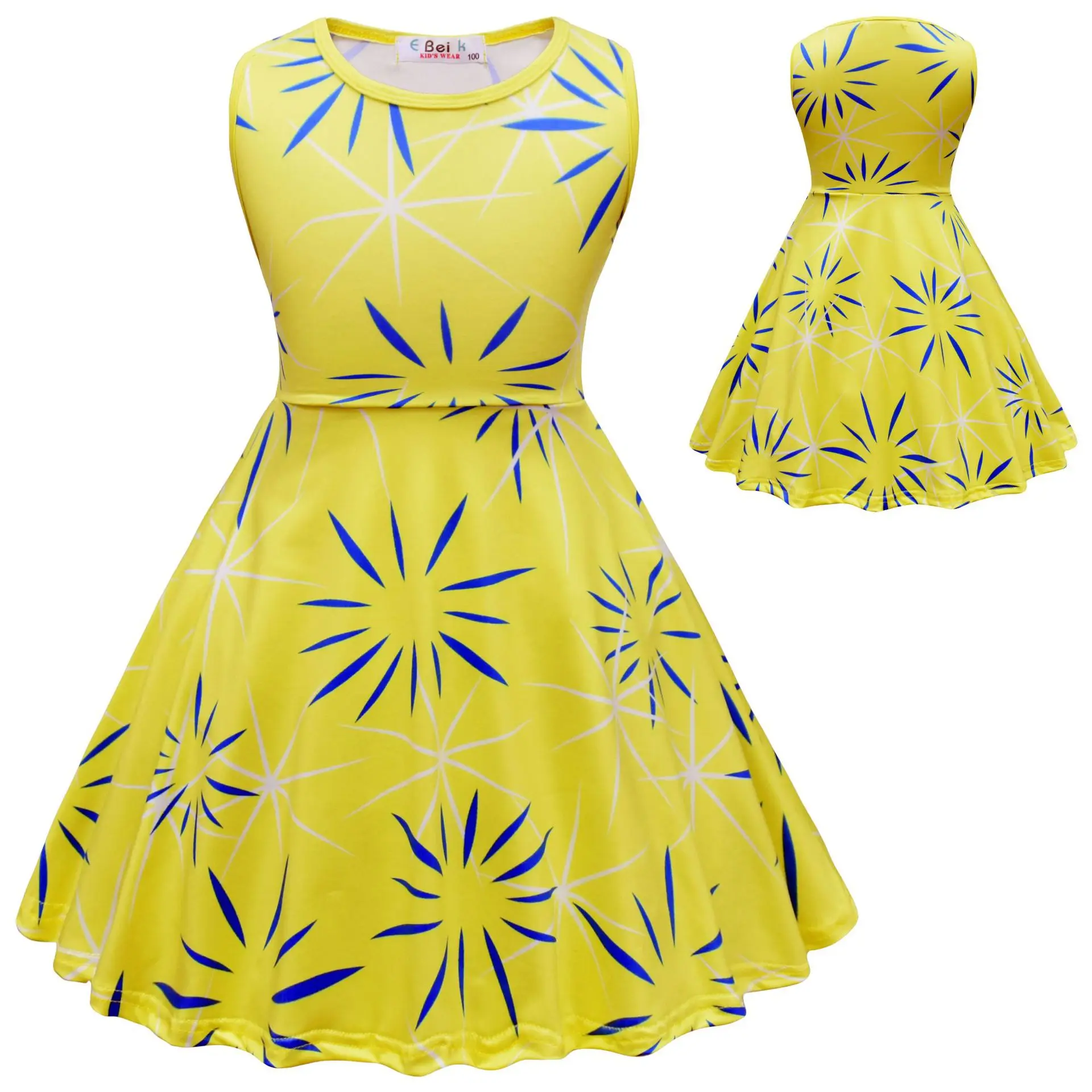Anime Inside Out Joy Inspired Skater Dress Joy Cosplay Dress Baby Girls Birthday Costume Inside Out Disgust Inspir Summer