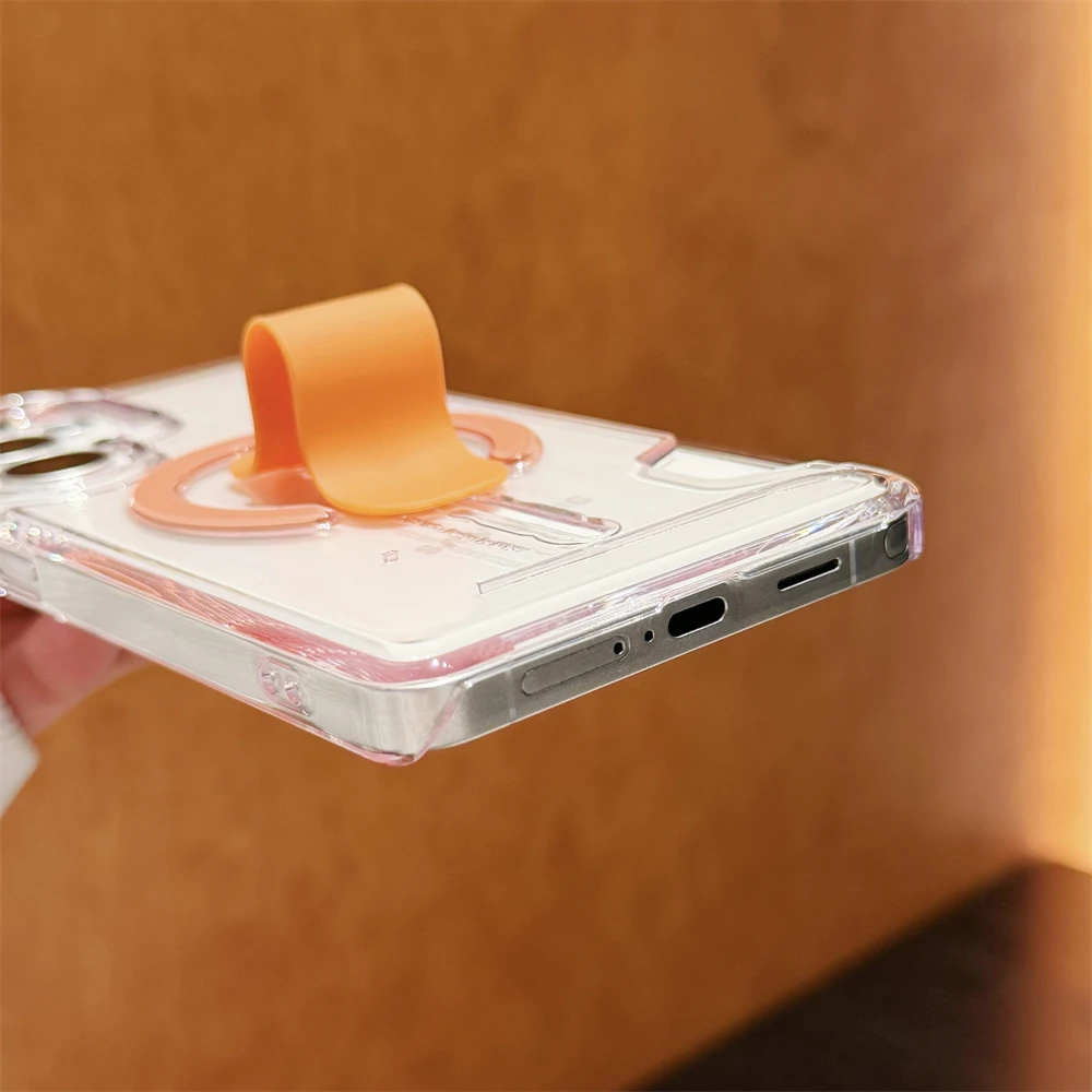 Luxury Clear Card Holder with Magnetic Bracket - Shockproof Hard Case