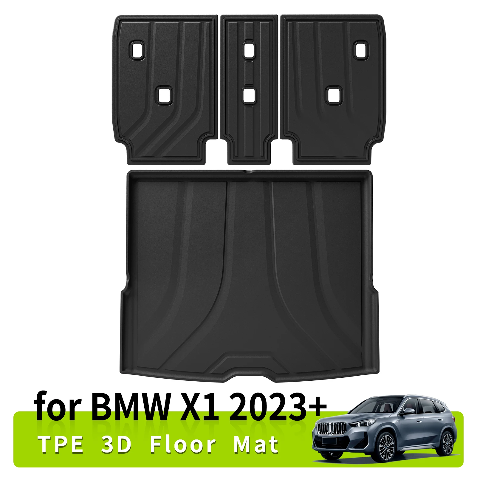 Tappetino Per Bagagliaio Per Tappetino Posteriore Per Auto Per 2022 2023 Bmw X1 Ix1 2024 X2 Ix2 Pad Antiscivolo Impermeabile 3D Tpe Guida A Destra
