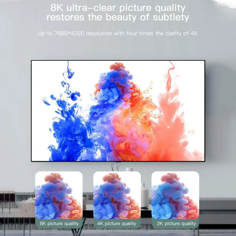 TV 슬림 고속 데이터 케이블, PC 스플리터 스위처 모니터 HDMI 호환 케이블, 8k, 60hz, 4k, 120hz