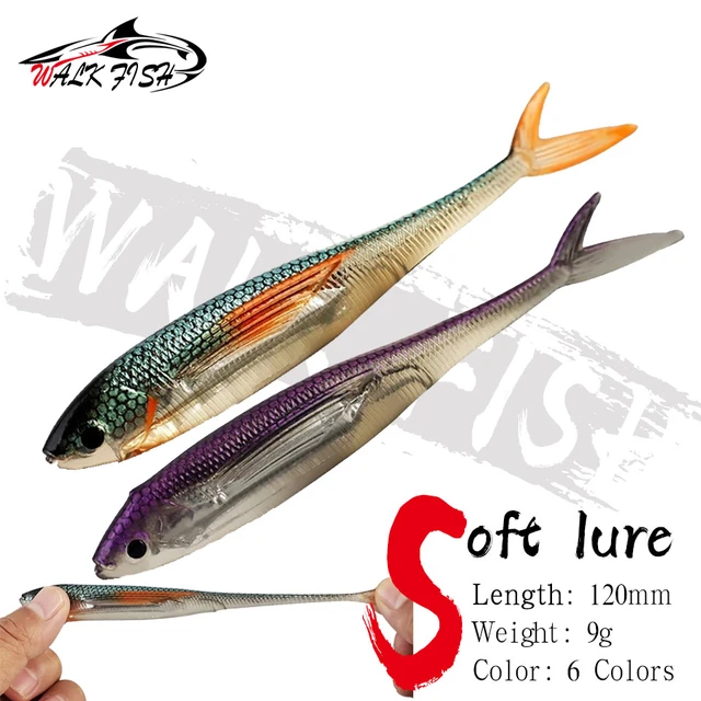 WALK FISH 1PCS New Silicone Bait Paddle Tail Shad Worm Lifelike