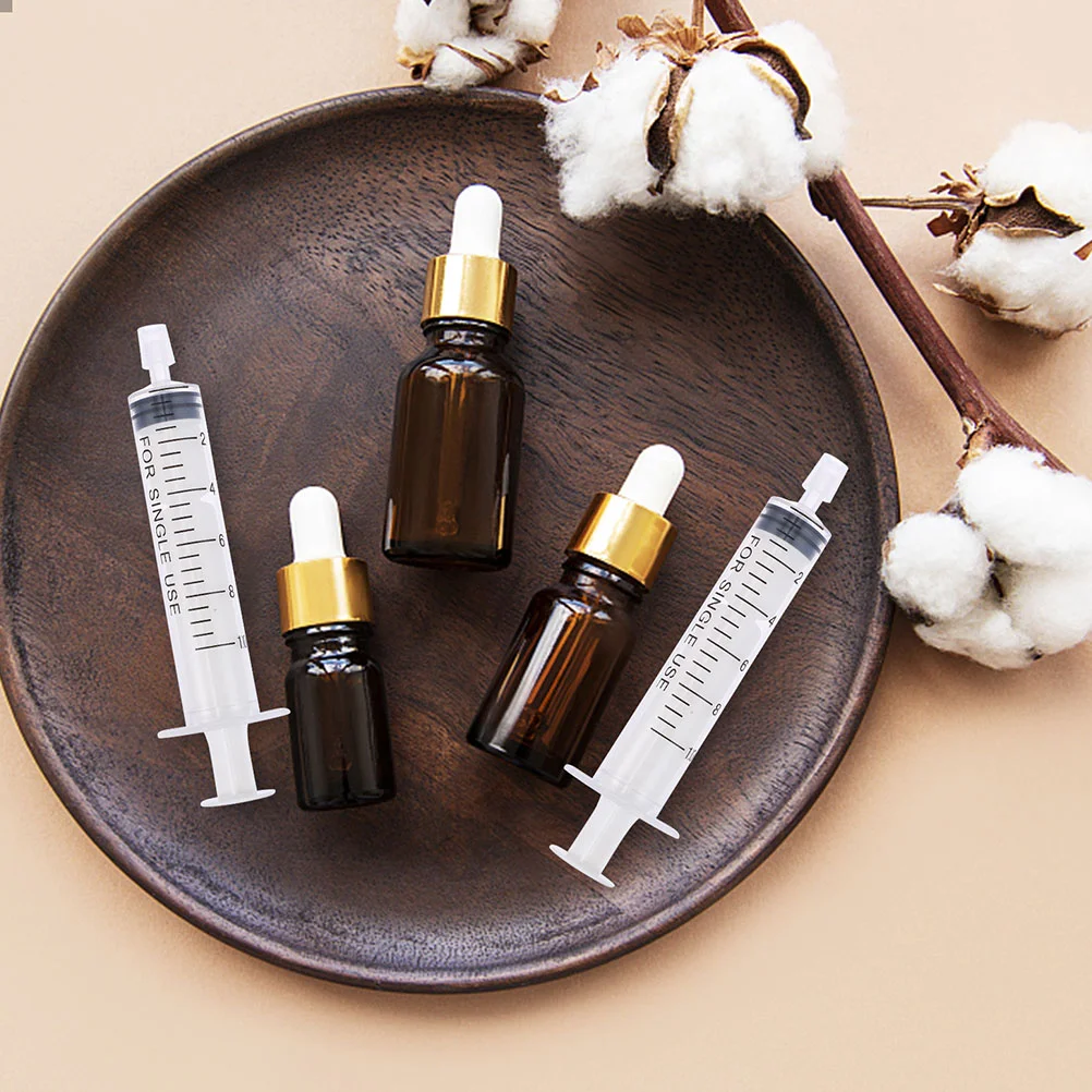

12 Pcs Perfume Dispenser Liquid Measuring Syringe Pack Dispensing Scale Plastic with Long Tips
