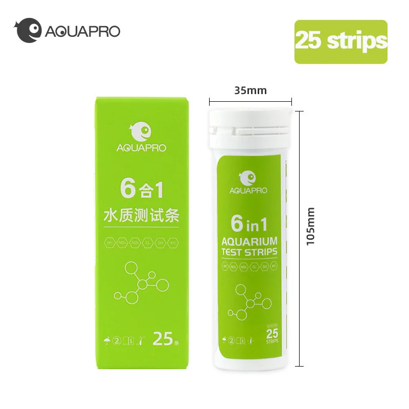 Aquarium Test Strips Aquarium Water Quality Testing Agent Fish Tank 6 In 1 Water Quality Test Strips Aquarium PH NO3 NO2 CL GH KH Test Meter Paper Monitor SWIM POOL Accessory Indicators