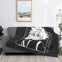 X Hunter Blanket Soft Flannel Fleece Warm Killua Zoldyck Anime Hxh Throw Blankets for Travel Bedding Bedspreads throw blanket 1