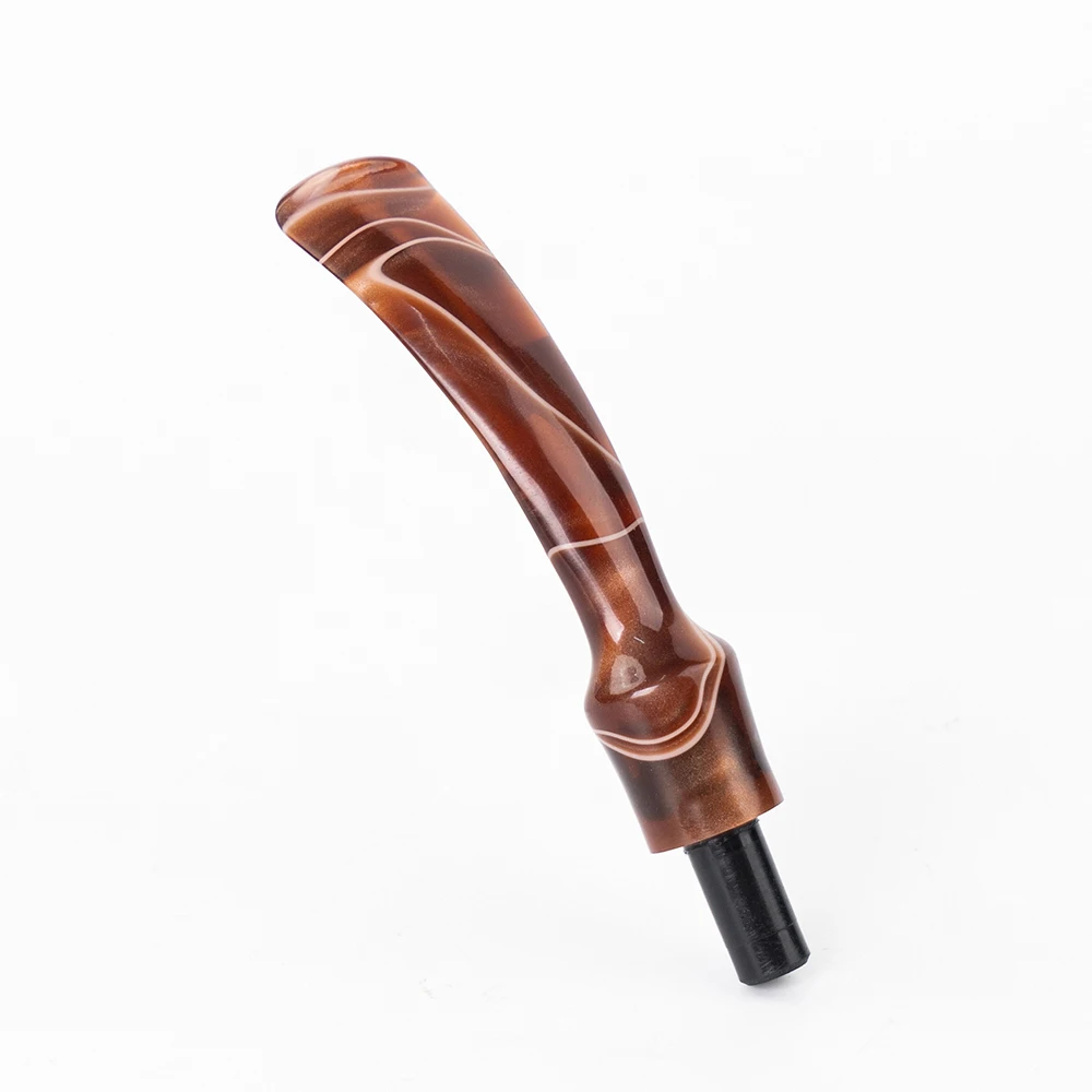 1 piece Colored acrylic pipe mouthpiece, curved handle saddle shape, tenon OD 7.1mm, mouthpiece OD 13.5mm,tobacco pipe accessory 6
