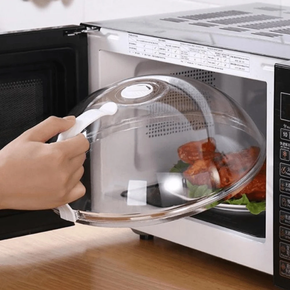 Microwave Food Cover microwave food cover microwave dust cover Heat-resistant Food Splatter Guard Microwave Oven Pan Lid Plate Stove Cover Transparent Anti-Splash