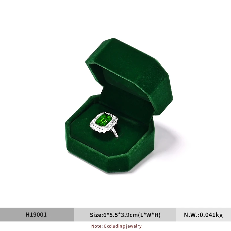 Luxurious Gemstone Green Velvet Jewelry Box Set – High-Quality Organizer for Rings, Earrings, Bracelets, and Necklaces