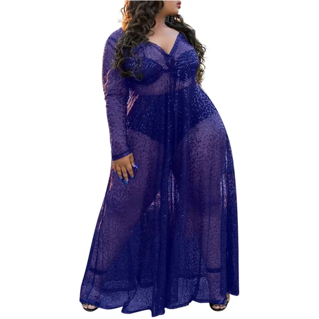 Plus Size Sequined Long Maxi Dres 4xl 