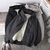 Ready Stock Women Coat Plush Jackets Solid Color Velvet Thick Warm Winter Hoodies Coat Zipper Sweatshirt Tops Winter Plus Size 3