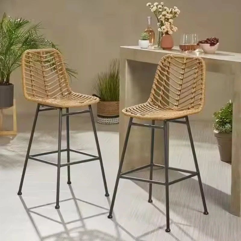 Modern Minimalist High Chairs Reception Iron Ergonomic Counter Backrest Relaxing Home Furniture