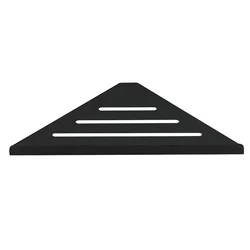 Stainless Steel No-Drill Corner Shower Shelf with Heavy-Duty Hollow Design (Black)