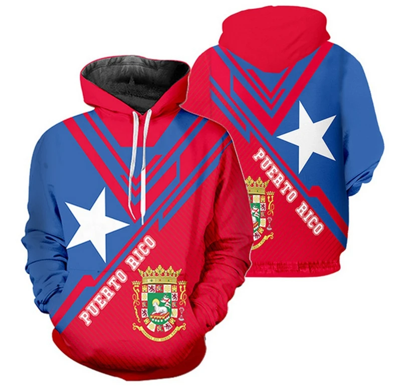 Men's Hoodie Clothing 3D Printed Puerto Rico Pullovers Men Long Sleeve Sweatshirt Sports Streetwear Hoody Spring Pullover Tops