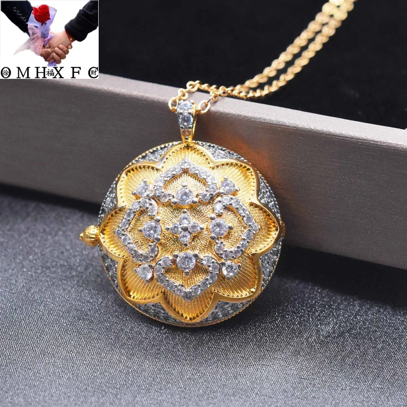 

Wholesale NA717 European Fashion Woman Girl Mother Party Birthday Wedding Gift Round Rose AAA Zircon 18KT Gold Necklace