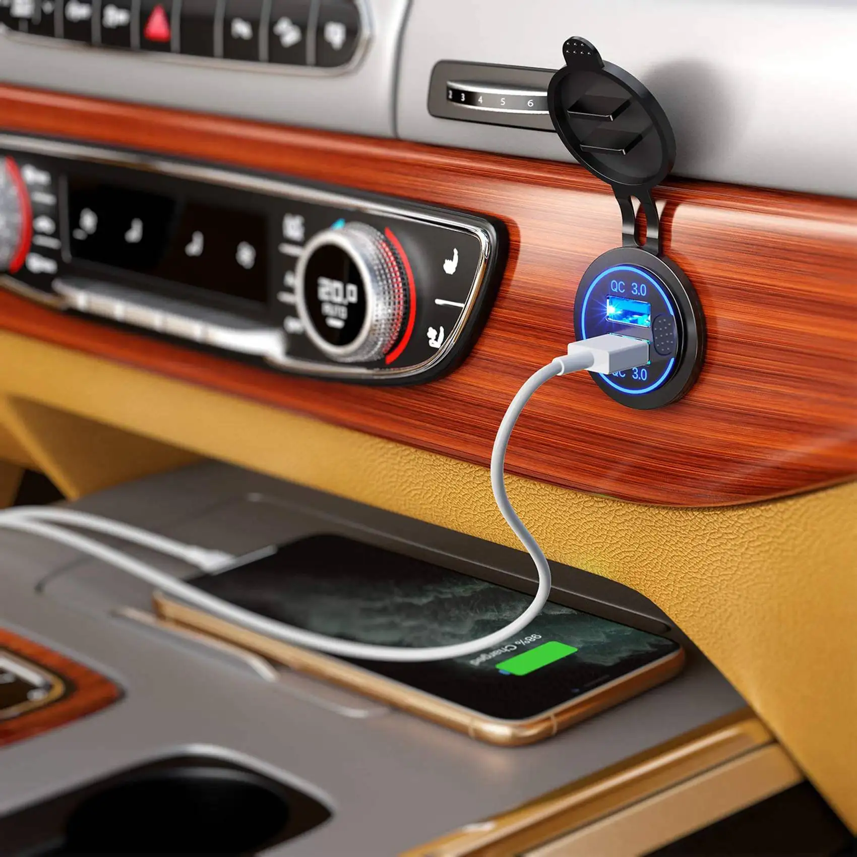   3.0  USB   ,  12V, 24V, 36W USB   ܼƮ,  ġ 