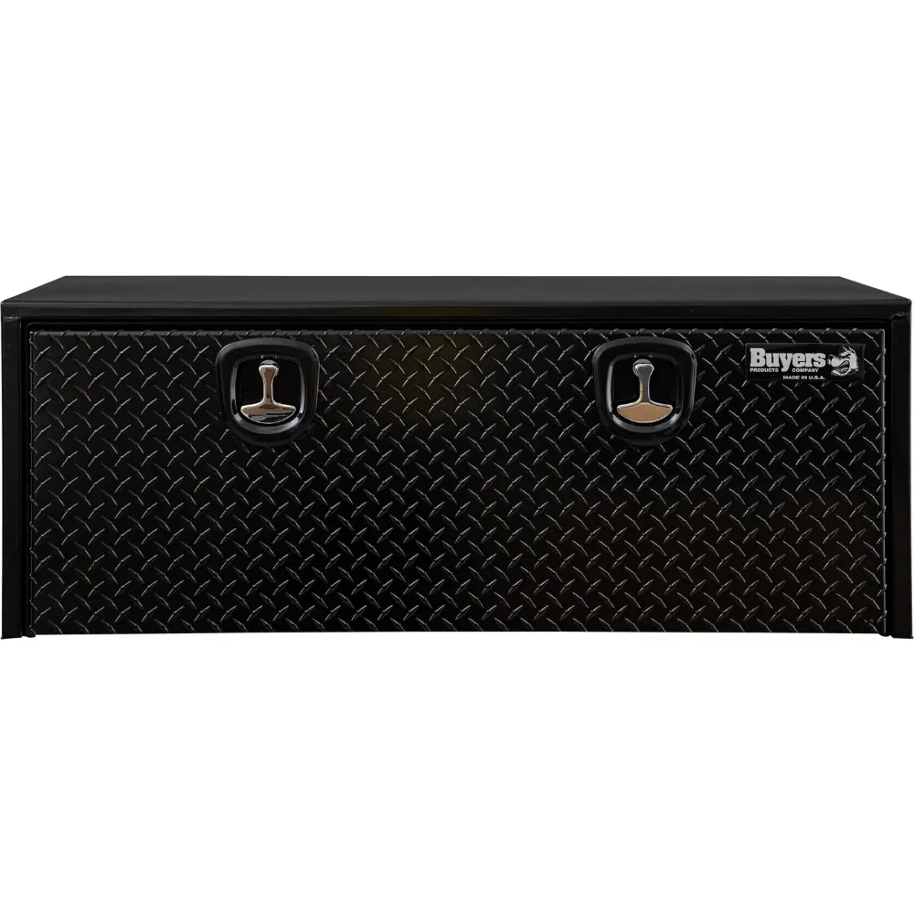1702510 Black Steel Truck Tool Box With Aluminum Diamond Tread Door, 18 x 18 x 48 Inch, Made In The USA, Truck Box 2