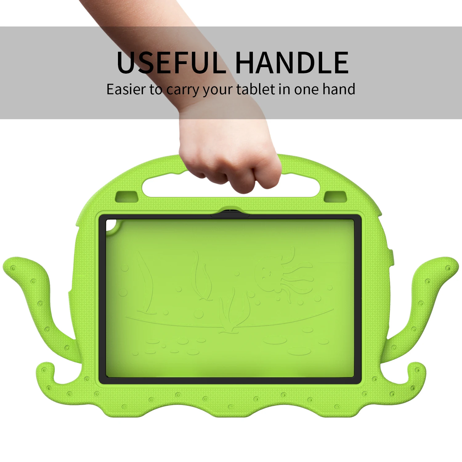 Children's Washable EVA Octopus Tablet Case with Strap - Cartoon Cover