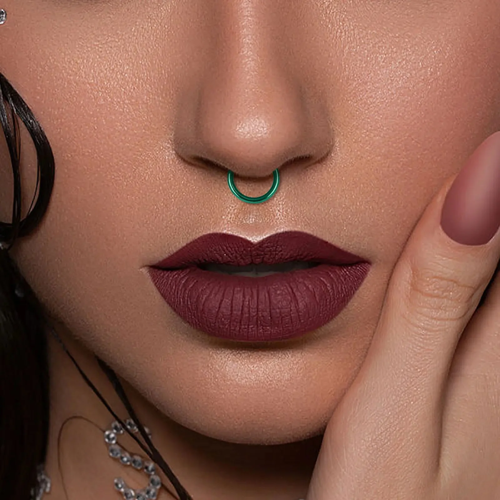 10Pcs Nose Rings G23 Titanium Nose Ring For Women And Men Piercing Jewelry Lip Ear Ring Hoop Mixed Color Body Clips Hinged 4