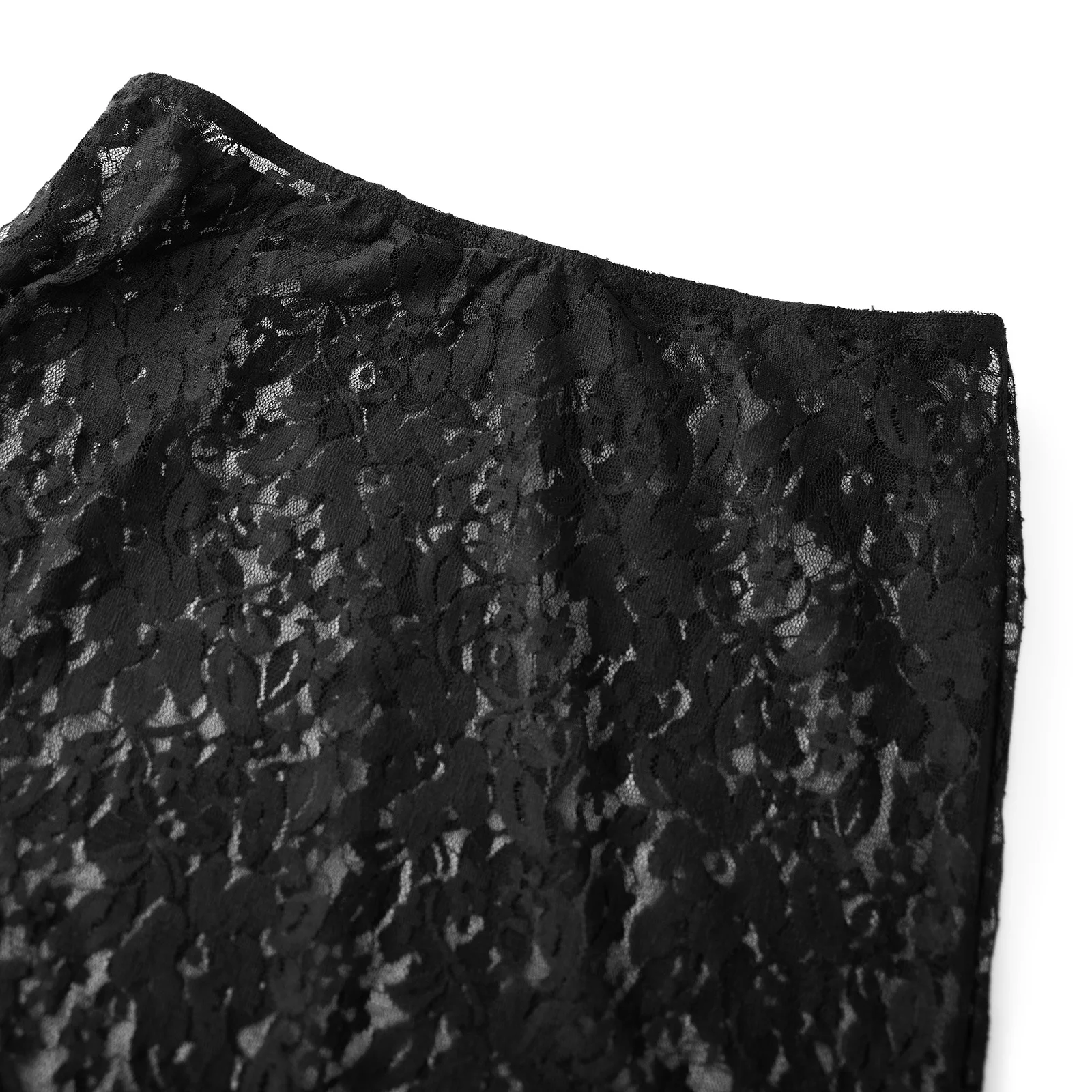 Women Sexy Sheer Lace Maxi Skirts Female Summer Boho See Through Bodycon Long Skirts for Party Club Streetwear Y2K Fairy Clothes 2