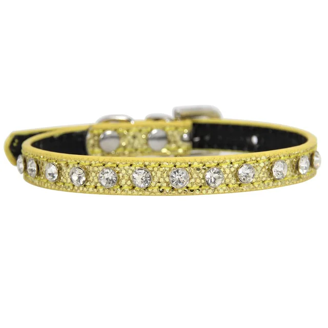 Super Shining Diamond Rhinestone Cat Collar Puppy Baby Dog Cat Collar Leather Strap Kitten Accessories Adjustable Cat Necklace 6