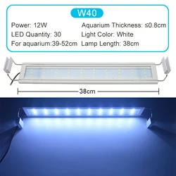 Ultra-Slim Waterproof Aquarium LED Light with Adjustable Blue Spectrum (White 40)