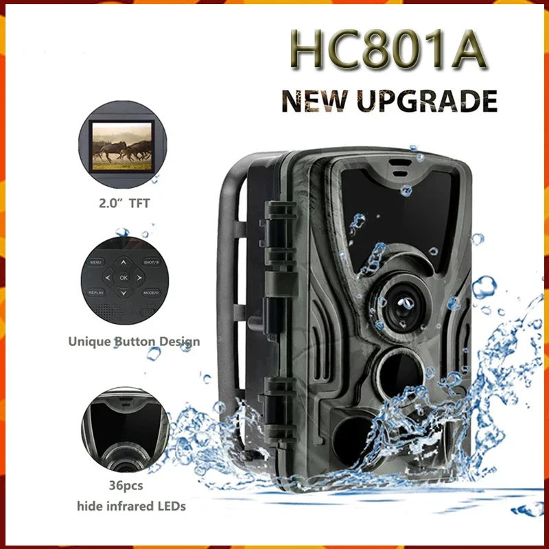 HC801A Hunting Trail Camera 24MP 1080P With Night Vision Motion Activated Outdoor Trail Camera Trigger 0.3S Wildlife Scouting