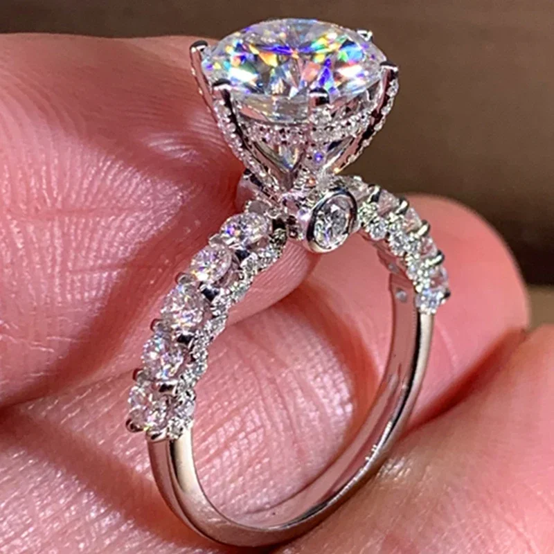 Wedding Rings Silver Ring Womens Ring Cubic Zircon Ring Jewelry Rings Ring Jewelry Luxury Cubic Zirconia Engagement Rings for Women