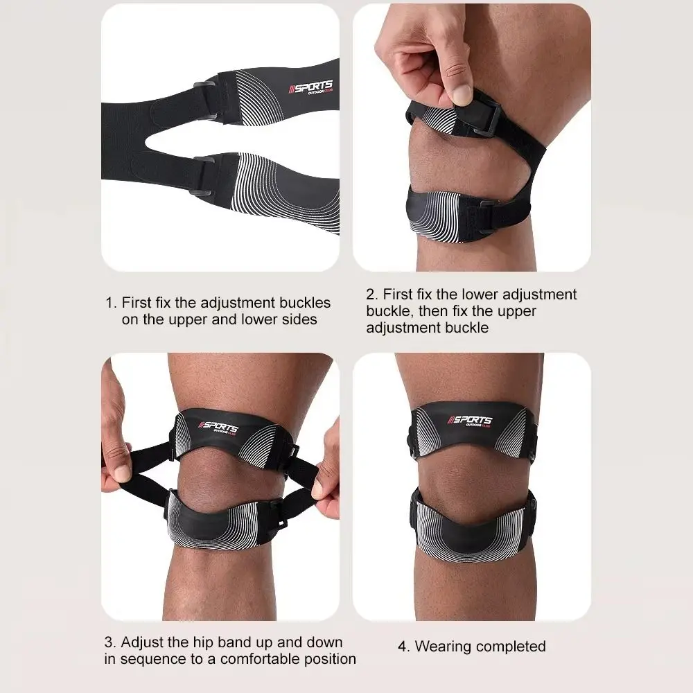 Verstellbare Kniebandage mit doppelten Silikonpolstern und Sehnenstützgurt – professionell und komfortabel_voghion.com
