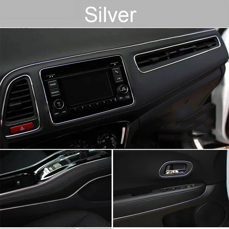 Car Styling 5M/Pcs Universal DIY Flexible Interior Decoration Molding Trim Strips Auto Door Edge Sticker Auto Chrome Decor Trim